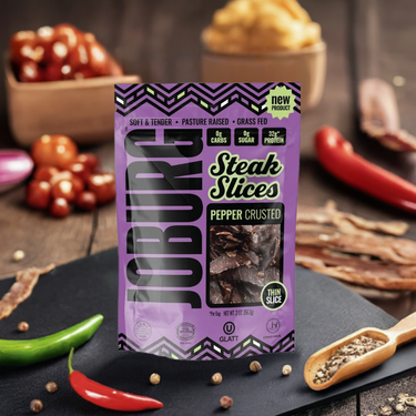 Black Pepper Beef Biltong Steak Slices - 12 Pack